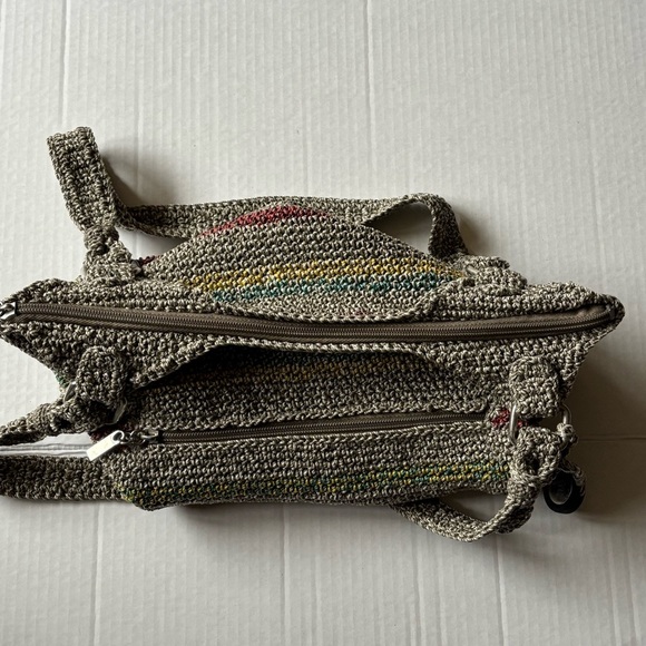 The Sak Women's Crochet Shoulder Crossbody Bag Multicolor Chevron Pattern - Picture 9 of 15